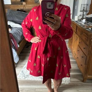 Kiel James Patrick Cozy Cabin Flannels “Oh Deer” dress in Red.